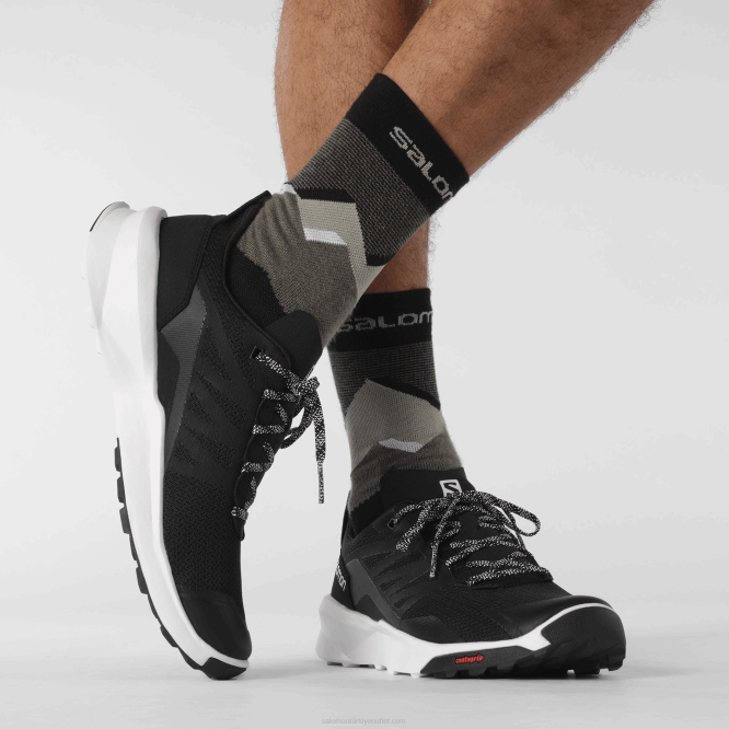 SalomonLF4H47 erkek yürüyüş ayakkabısı - devriye siyah beyaz