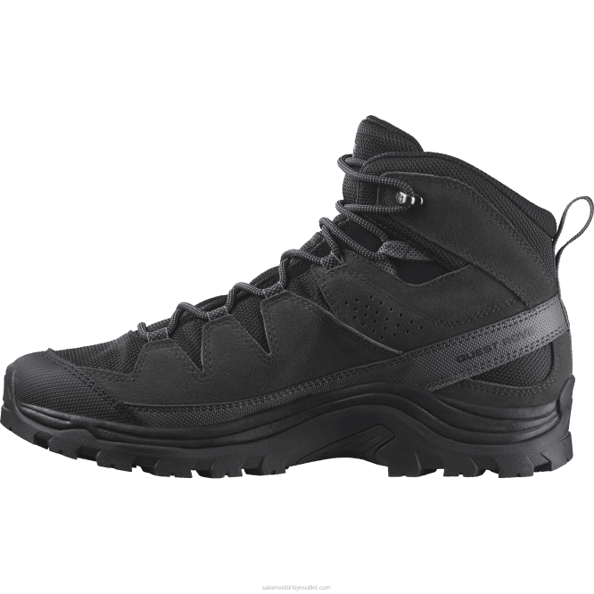 SalomonLF4H53 erkek deri yürüyüş botları - quest rove gore-tex siyah/hayalet/mıknatıs