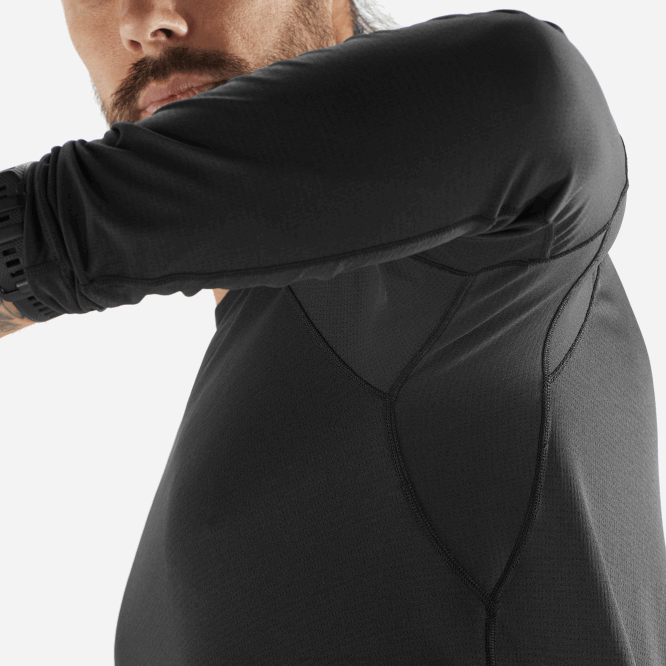 SalomonLF4H539 erkek uzun kollu tişört - çapraz çalışma koyu siyah