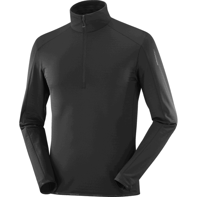 SalomonLF4H549 yarım fermuarlı orta katman erkek eşofmanı - temel hafif sıcak koyu siyah
