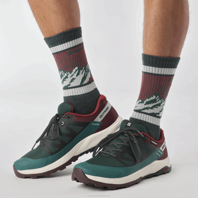 SalomonLF4H55 erkek yürüyüş ayakkabısı - outrise clima su geçirmez ponderosa çamı/bitter çikolata/vanilyalı dondurma