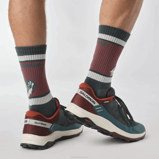 SalomonLF4H55 erkek yürüyüş ayakkabısı - outrise clima su geçirmez ponderosa çamı/bitter çikolata/vanilyalı dondurma