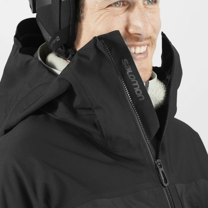 SalomonLF4H550 erkek kabuk ceketi - duruş 3l uzun koyu siyah