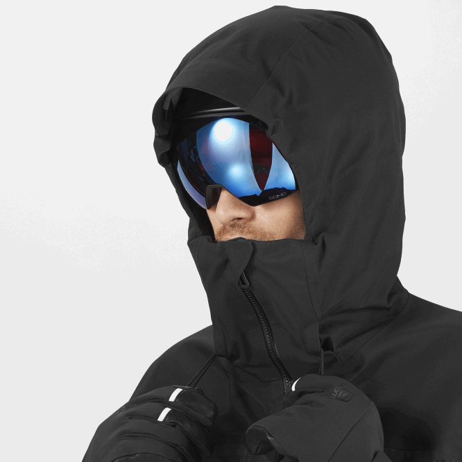 SalomonLF4H550 erkek kabuk ceketi - duruş 3l uzun koyu siyah