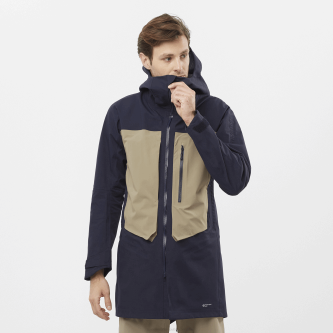 SalomonLF4H551 erkek kabuk ceketi - duruş 3l uzun gece gökyüzü/kavrulmuş kaju