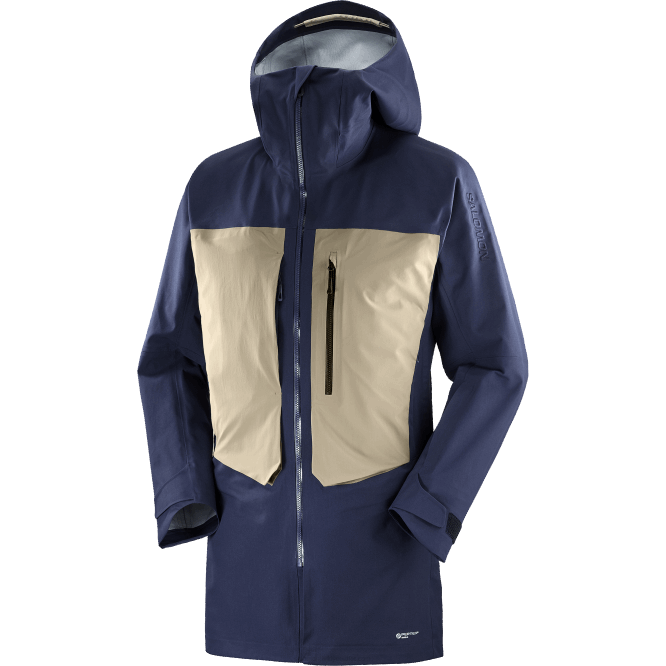 SalomonLF4H551 erkek kabuk ceketi - duruş 3l uzun gece gökyüzü/kavrulmuş kaju