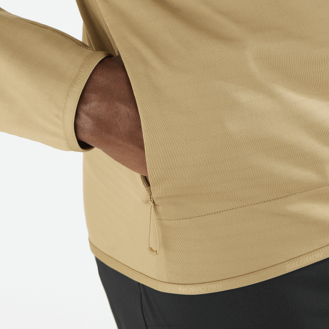 SalomonLF4H552 tam fermuarlı orta katman erkek ceketi - temel hafif sıcak yosun