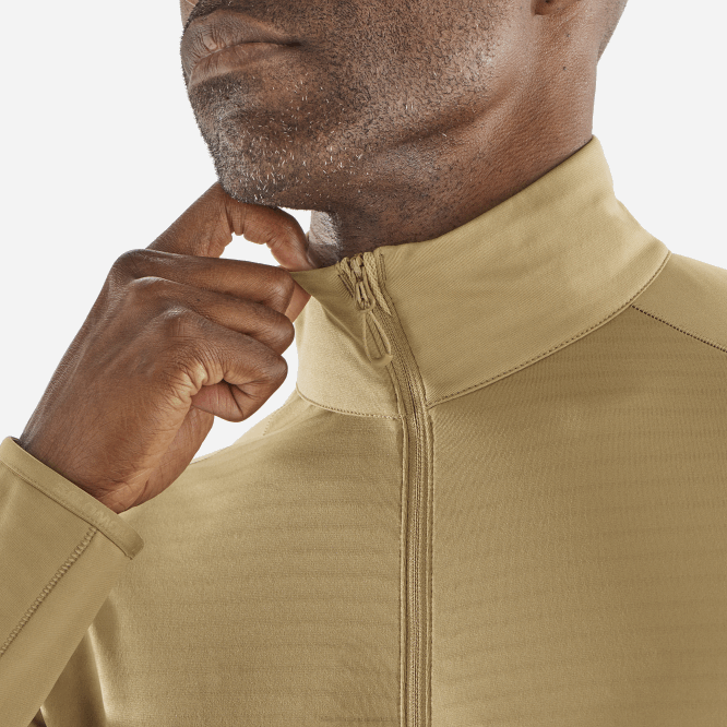 SalomonLF4H552 tam fermuarlı orta katman erkek ceketi - temel hafif sıcak yosun