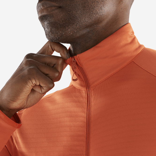 SalomonLF4H553 tam fermuarlı orta katman erkek ceketi - temel hafif sıcak yanmış aşı boyası