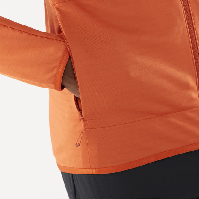 SalomonLF4H553 tam fermuarlı orta katman erkek ceketi - temel hafif sıcak yanmış aşı boyası