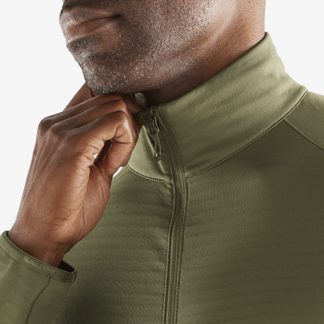 SalomonLF4H555 tam fermuarlı orta katman erkek ceketi - temel hafif sıcak üzüm yaprağı