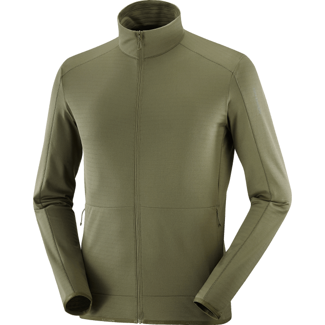 SalomonLF4H555 tam fermuarlı orta katman erkek ceketi - temel hafif sıcak üzüm yaprağı