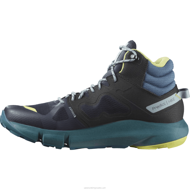 SalomonLF4H56 erkek yürüyüş botları - gore-tex ortasında yürüyüşü tahmin edin koyu safir/mavi küller/güneşli kireç