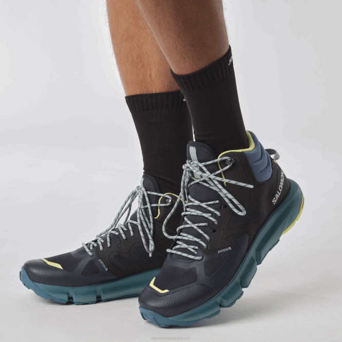 SalomonLF4H56 erkek yürüyüş botları - gore-tex ortasında yürüyüşü tahmin edin koyu safir/mavi küller/güneşli kireç