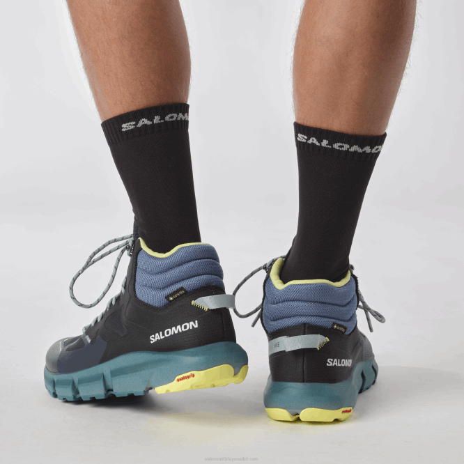 SalomonLF4H56 erkek yürüyüş botları - gore-tex ortasında yürüyüşü tahmin edin koyu safir/mavi küller/güneşli kireç