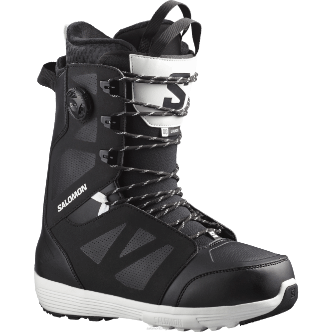 SalomonLF4H597 erkek snowboard botu - launch lace sj boa siyah beyaz