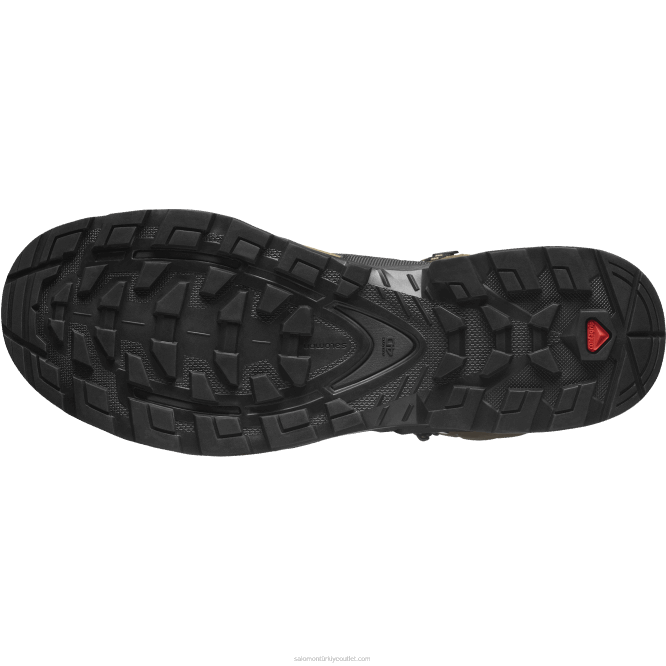 SalomonLF4H6 erkek deri yürüyüş botu - quest 4 gore-tex çöl palmiyesi/siyah/yosun