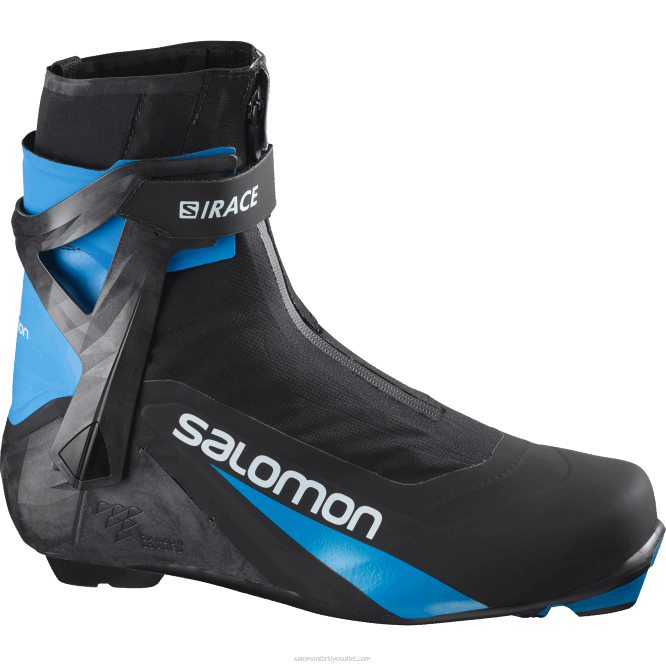 SalomonLF4H702 erkek nordic buz pateni botu - s/race carbon skate el siyah/işlem mavisi