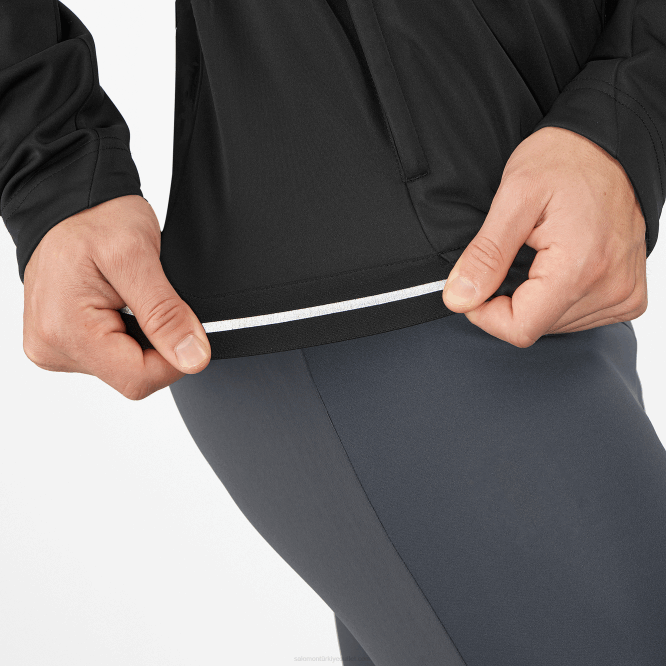 SalomonLF4H733 erkek rüzgar ceketi - gore-tex infinium rüzgar durdurucu koyu siyah