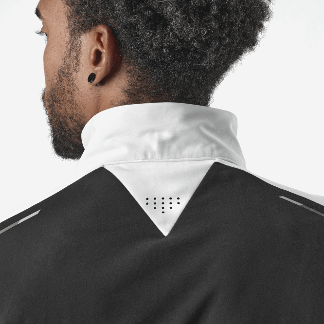 SalomonLF4H734 erkek rüzgar ceketi - gore-tex infinium rüzgar durdurucu beyaz/koyu siyah