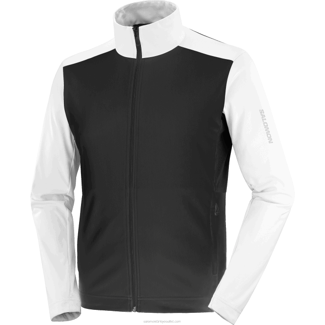 SalomonLF4H734 erkek rüzgar ceketi - gore-tex infinium rüzgar durdurucu beyaz/koyu siyah