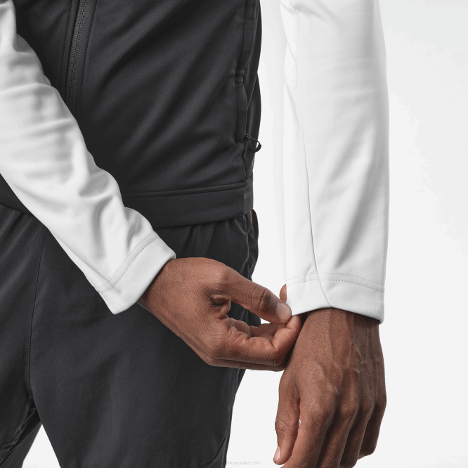 SalomonLF4H734 erkek rüzgar ceketi - gore-tex infinium rüzgar durdurucu beyaz/koyu siyah