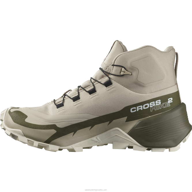 SalomonLF4H736 Kadın Yürüyüş Botları - Cross Hire 2 Mid Gore-Tex tüy grisi/zeytin gecesi/beyaz