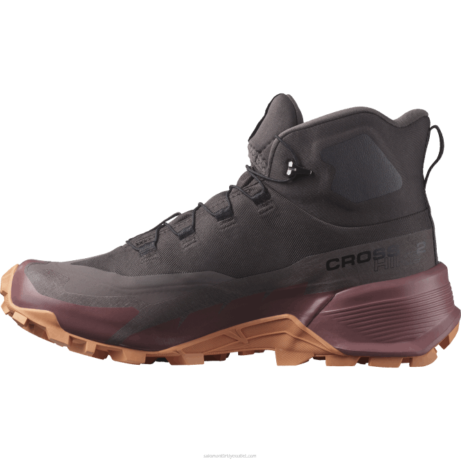 SalomonLF4H737 Kadın Yürüyüş Botları - Cross Hire 2 Mid Gore-Tex şeyl/yabani zencefil/mercan altını