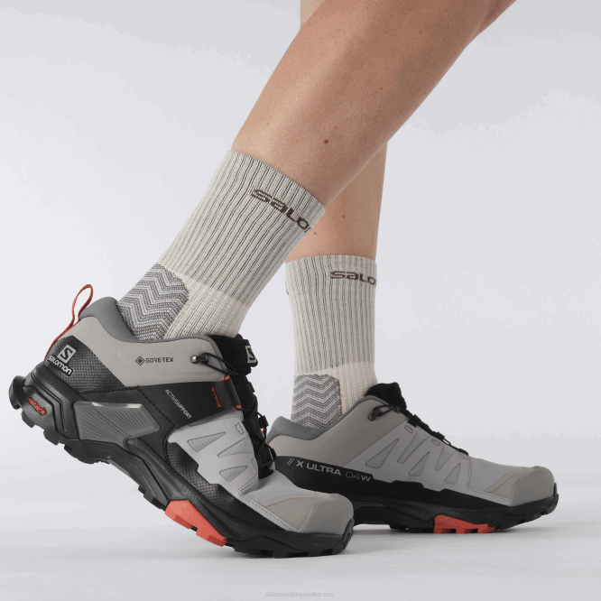 SalomonLF4H739 kadın yürüyüş ayakkabısı - x ultra 4 geniş gore-tex alaşım/sessiz gölge/yanmış sienna