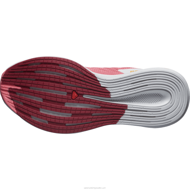 SalomonLF4H746 kadın koşu ayakkabısı - spectur çay gülü/ay taşı/haşhaş kırmızısı