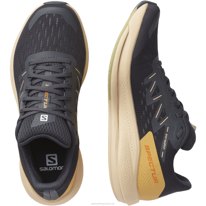 SalomonLF4H749 kadın koşu ayakkabısı - spectur abanoz/badem kreması/pırasa yeşili