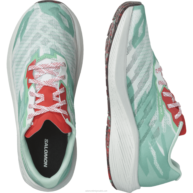 SalomonLF4H752 kadın koşu ayakkabısı - aero volt avize ağacı/beyaz/haşhaş kırmızısı
