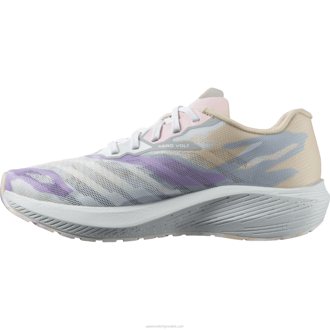 SalomonLF4H754 kadın koşu ayakkabısı - aero volt yumuşak şeftali/inci mavisi/beyaz