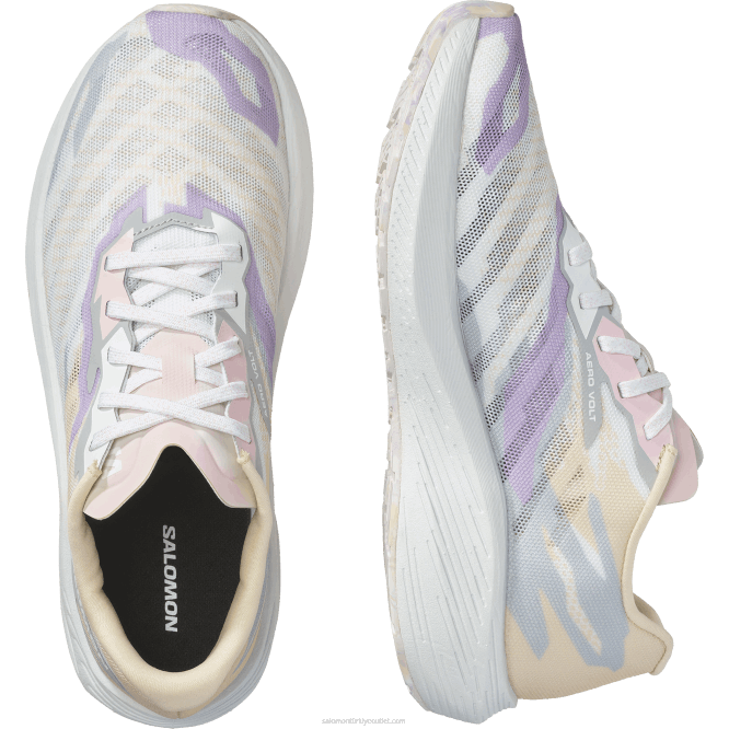 SalomonLF4H754 kadın koşu ayakkabısı - aero volt yumuşak şeftali/inci mavisi/beyaz