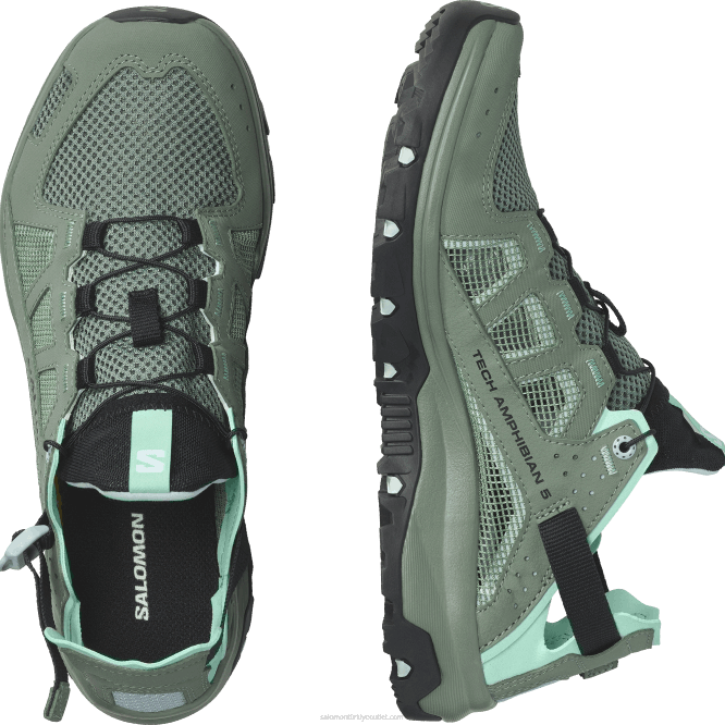 SalomonLF4H787 kadın su ayakkabısı - techamphibian 5 defne çelengi/kutup buzu/deniz mavisi