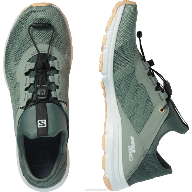 SalomonLF4H791 Kadın Sandaletleri - Amphib Bold 2 yeşil ortam/balsam yeşili/badem kreması