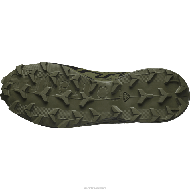 SalomonLF4H803 Kadın arazi koşu ayakkabısı - speedcross 6 force korucu yeşil/siyah