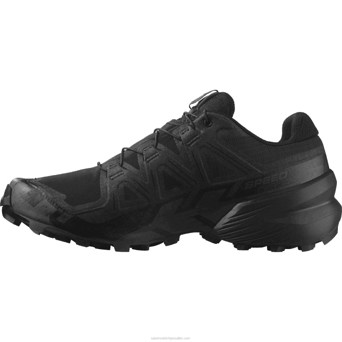 SalomonLF4H804 Kadın arazi koşu ayakkabısı - speedcross 6 force siyah/hayalet