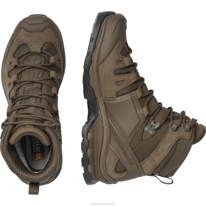 SalomonLF4H805 kadın force ayakkabı - quest 4d gore-tex force 2 tr toprak kahverengi