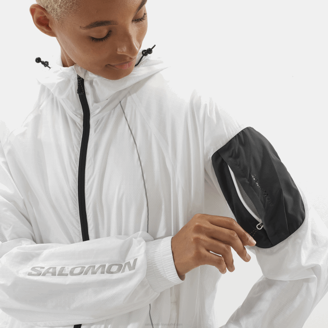 SalomonLF4H833 kadın rüzgarlık ceketi - donatmak beyaz/koyu siyah