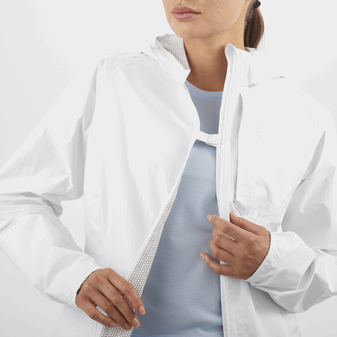 SalomonLF4H837 Kadın kabuklu ceket - bonatti su geçirmez beyaz