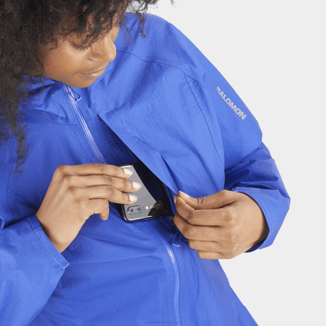 SalomonLF4H842 Kadın kabuklu ceket - bonatti su geçirmez deniz mavisi