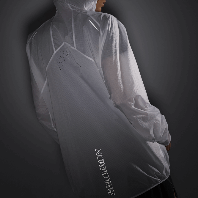 SalomonLF4H849 kadın rüzgar ceketi - bonatti aero rüzgar beyaz/koyu siyah