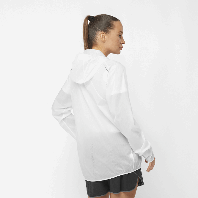 SalomonLF4H849 kadın rüzgar ceketi - bonatti aero rüzgar beyaz/koyu siyah