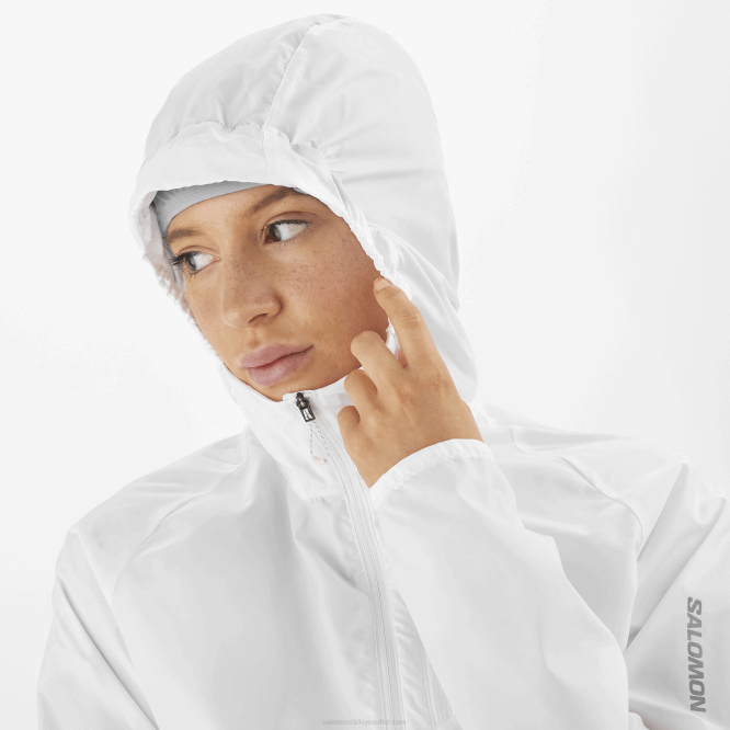 SalomonLF4H853 kadın rüzgar ceketi - bonatti çapraz rüzgar beyaz