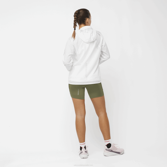 SalomonLF4H853 kadın rüzgar ceketi - bonatti çapraz rüzgar beyaz