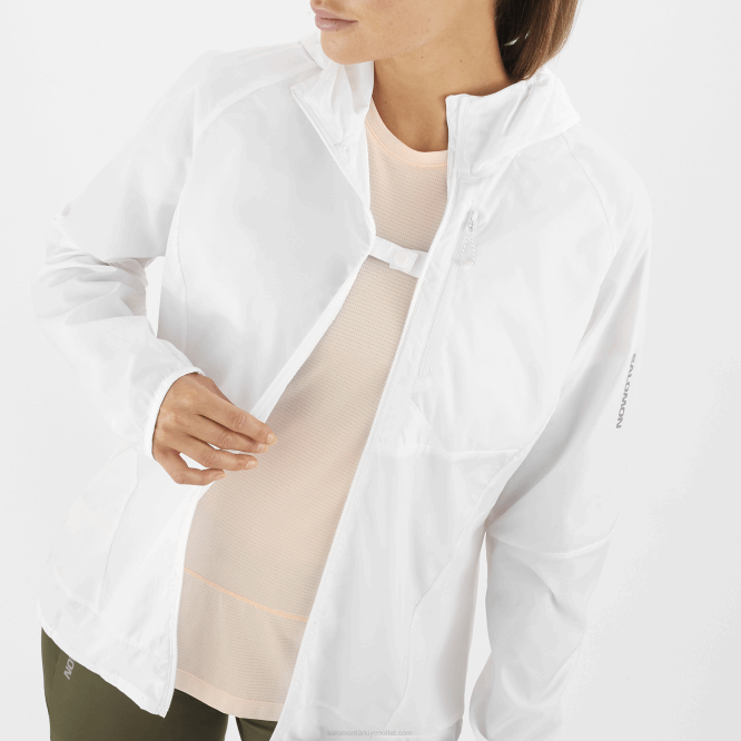 SalomonLF4H853 kadın rüzgar ceketi - bonatti çapraz rüzgar beyaz
