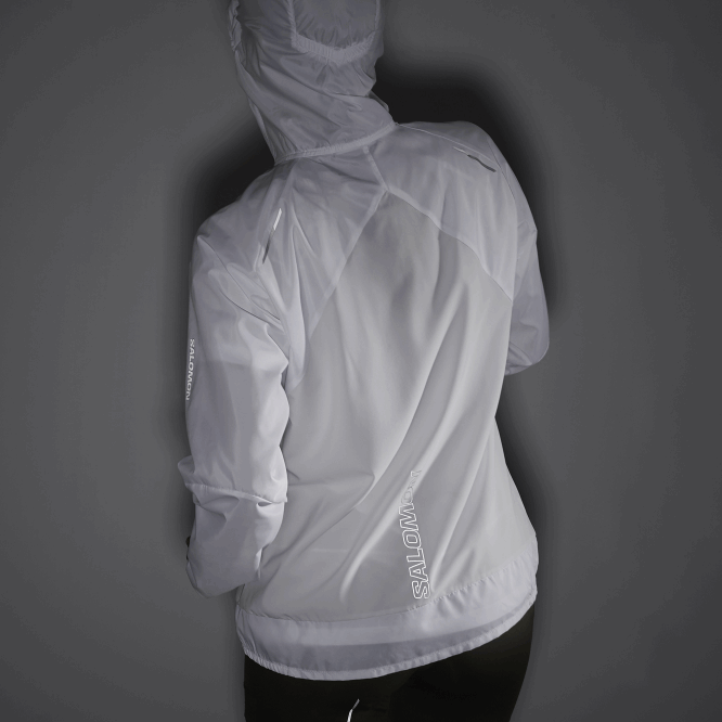 SalomonLF4H853 kadın rüzgar ceketi - bonatti çapraz rüzgar beyaz