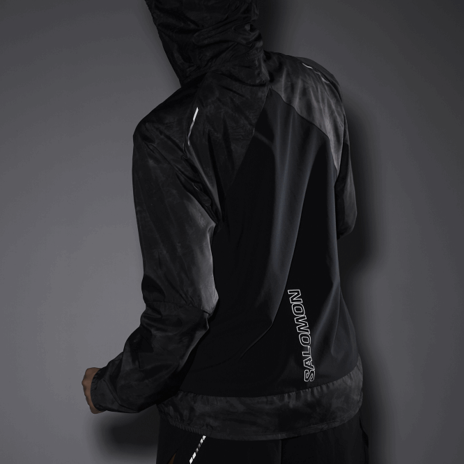 SalomonLF4H854 kadın rüzgar ceketi - bonatti çapraz rüzgar periskop/ao/koyu siyah