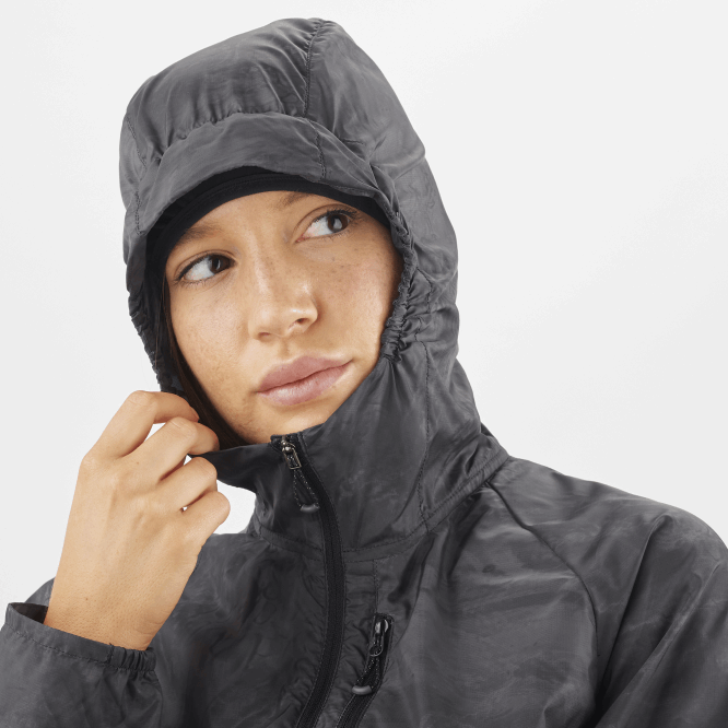 SalomonLF4H854 kadın rüzgar ceketi - bonatti çapraz rüzgar periskop/ao/koyu siyah